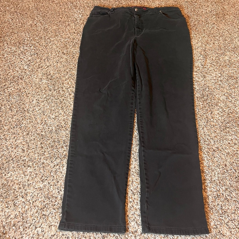 Gloria Vanderbilt Womens Black Straight Leg Jeans‎ Size 16